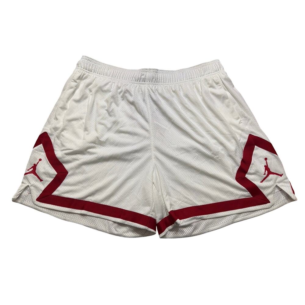 Nike Jordan Women's Plus Size Mesh White & Red Basketball Shorts Size 1X New
